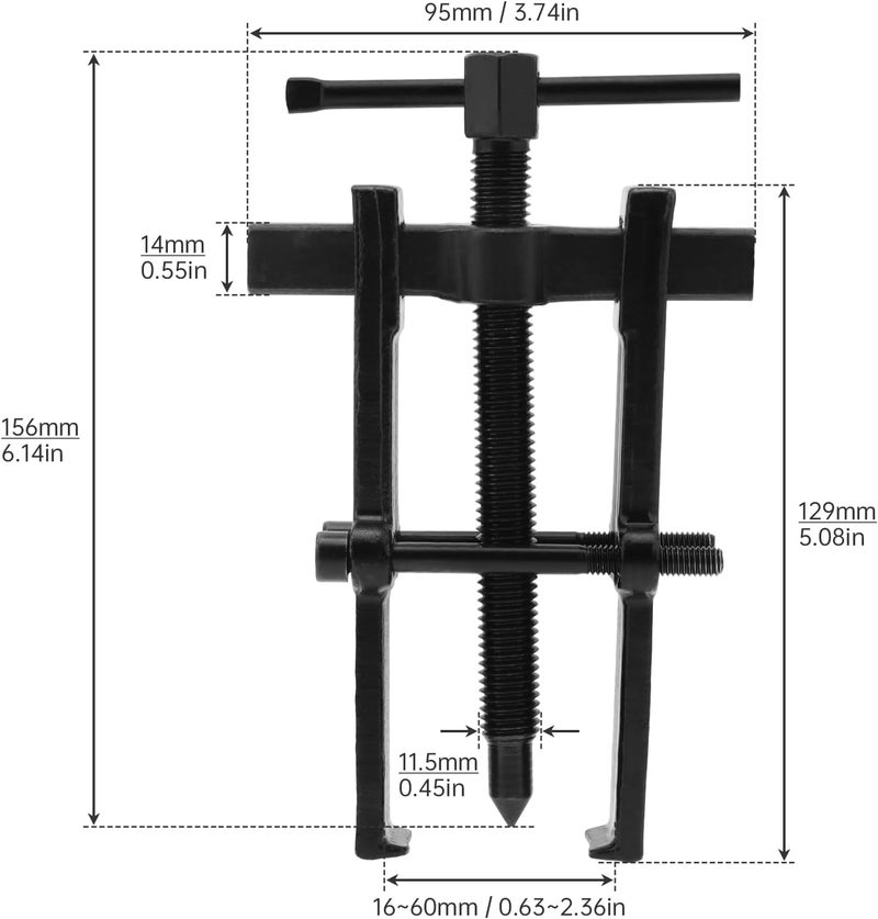 OriGlam Two Jaw Bearing Puller, Adjustable 2 Jaws Gear Remover Tool, Puller Kit for Bearing, Gears, Pulley, Flywheel, Motorcycle, Car (6 inch) - Image 5